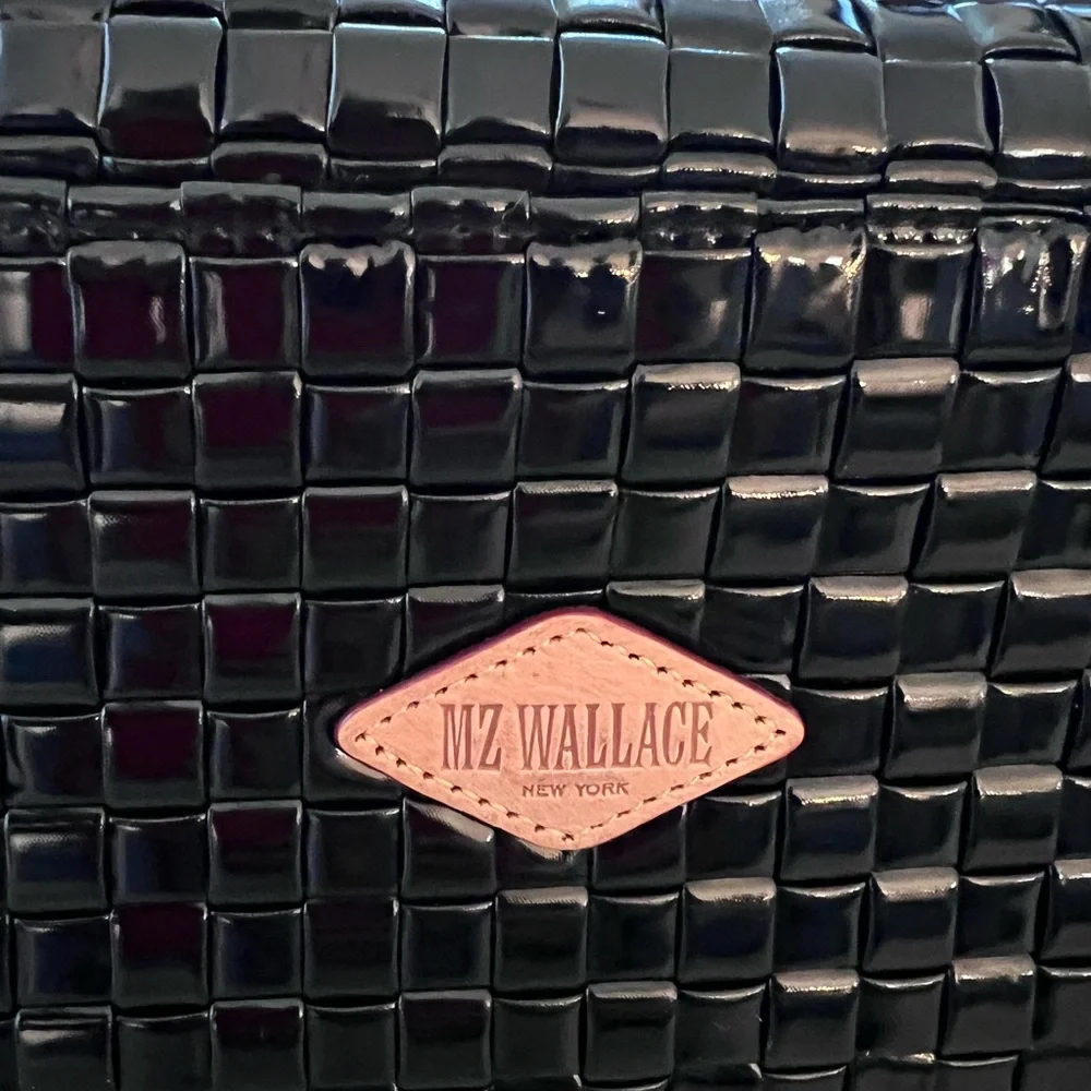MZ WALLACE Woven Patent Lacquer Box Tote Bag